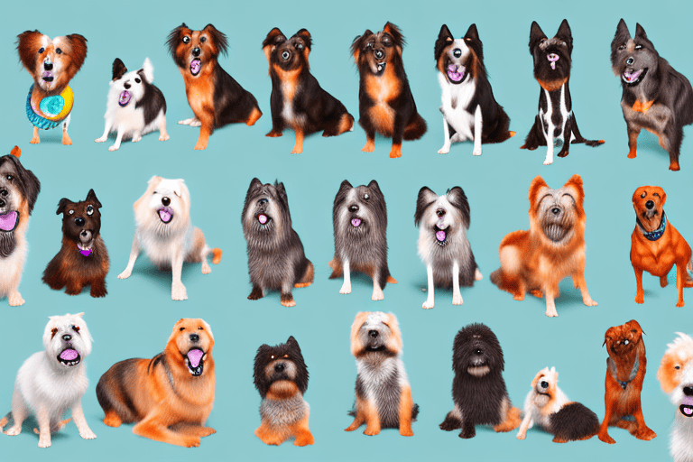 Several distinct types of feist dogs in various poses