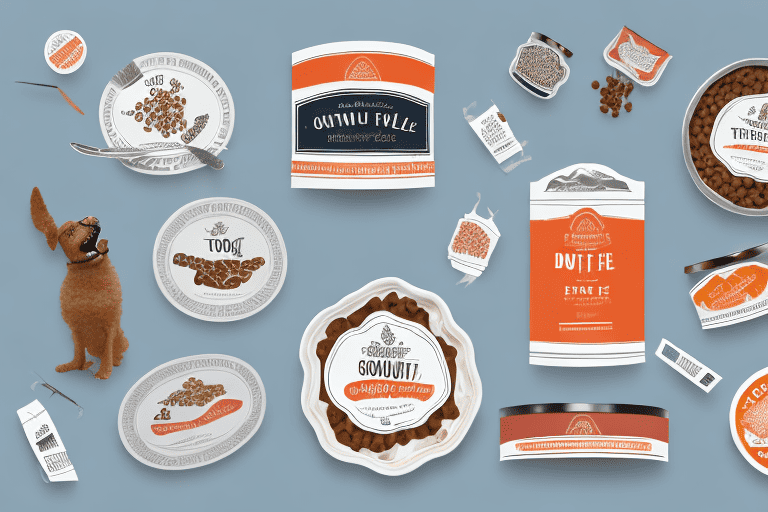 A variety of gourmet dog food dishes