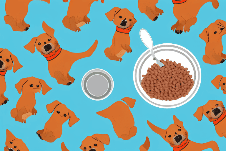 A chiweenie dog happily eating from a bowl filled with high-quality dog food