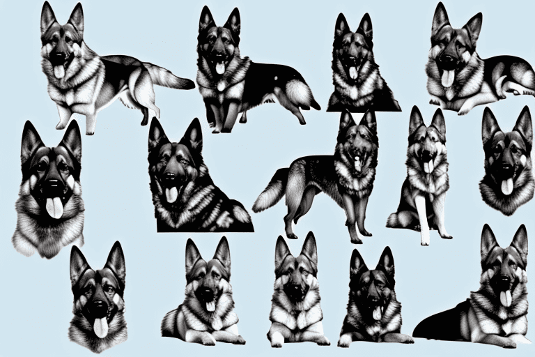 Several distinct types of german shepherd dogs showcasing their unique features and characteristics