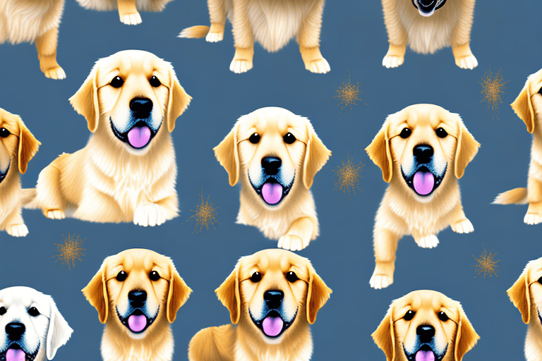 Various types of golden retriever dogs showcasing their distinctive features and color variations