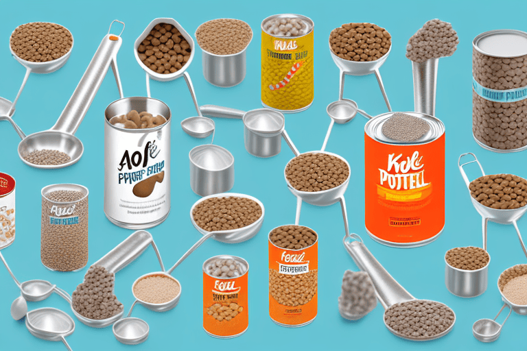 A variety of dog food types (kibble