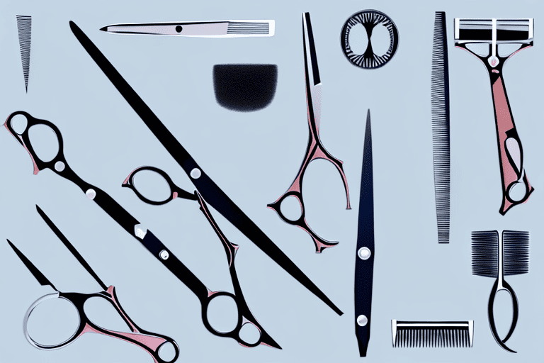 Various types of grooming scissors