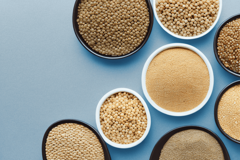 Various types of ancient grains like quinoa