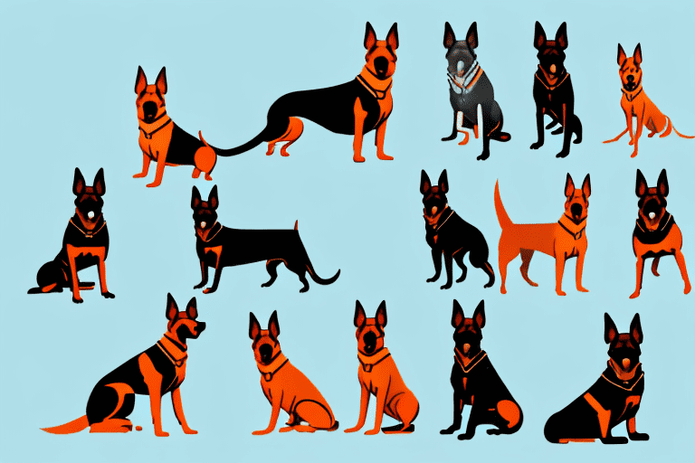 Various guard dog breeds such as a german shepherd