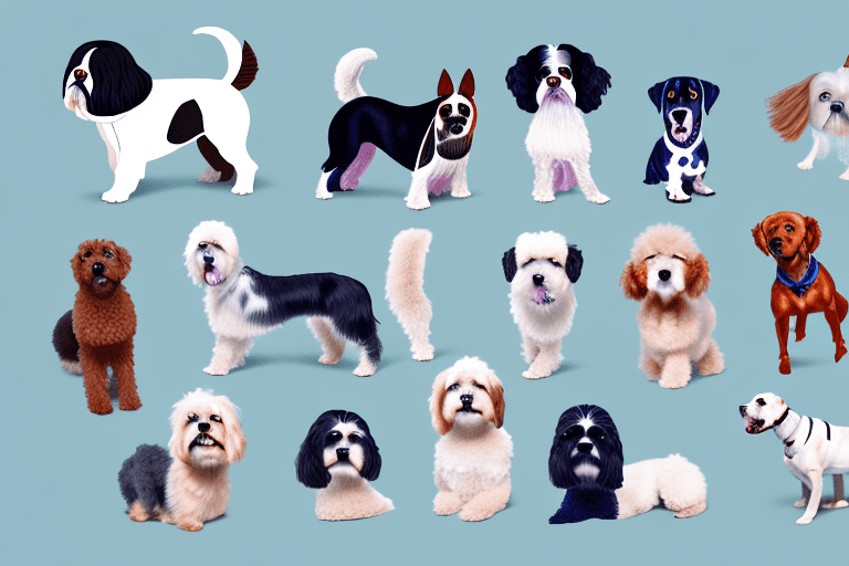 Several different breeds of dogs showcasing a variety of popular haircuts