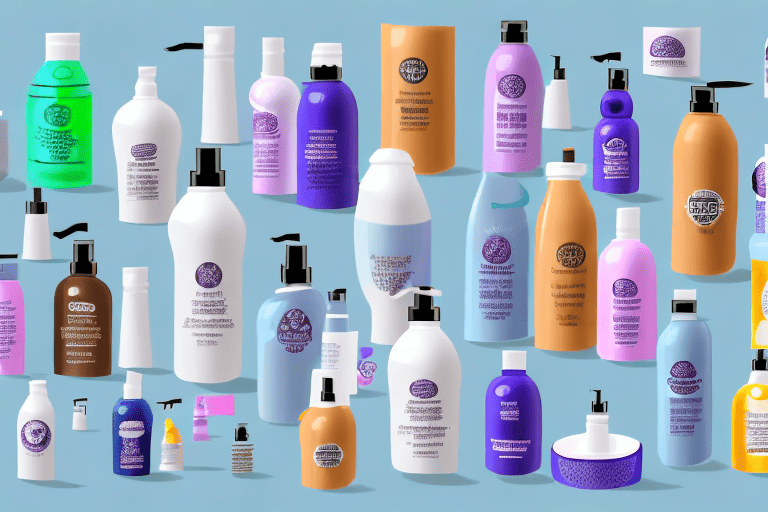 Various types of dog shampoo bottles