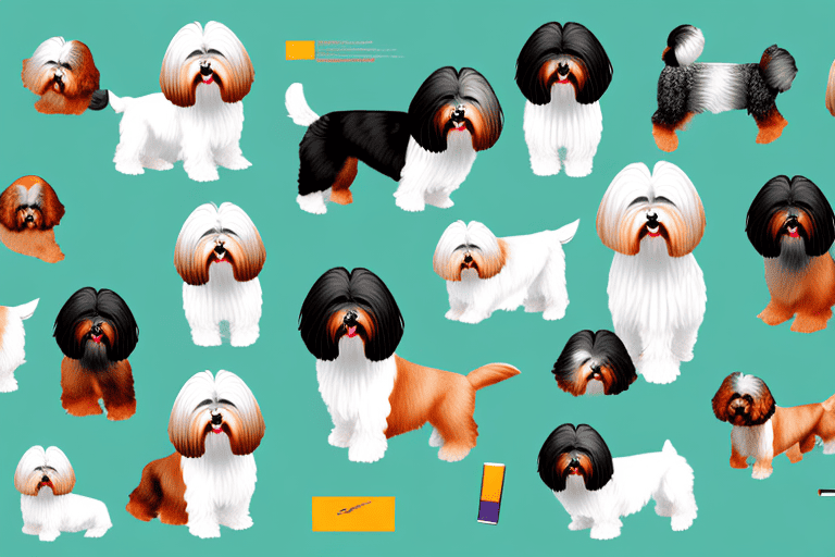 Several distinct havanese dogs showcasing their different colors