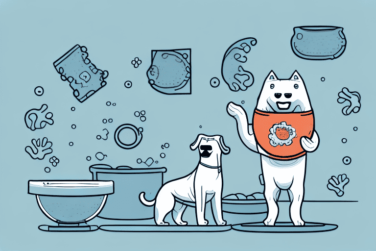 A raw pancreas next to a dog bowl