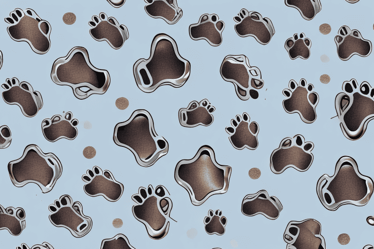 A metallic-themed shirt with a dog paw print design