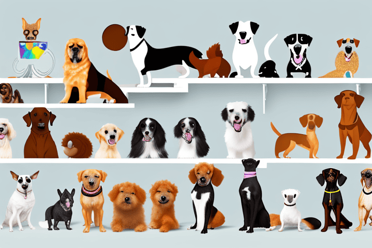 A variety of dogs of different breeds