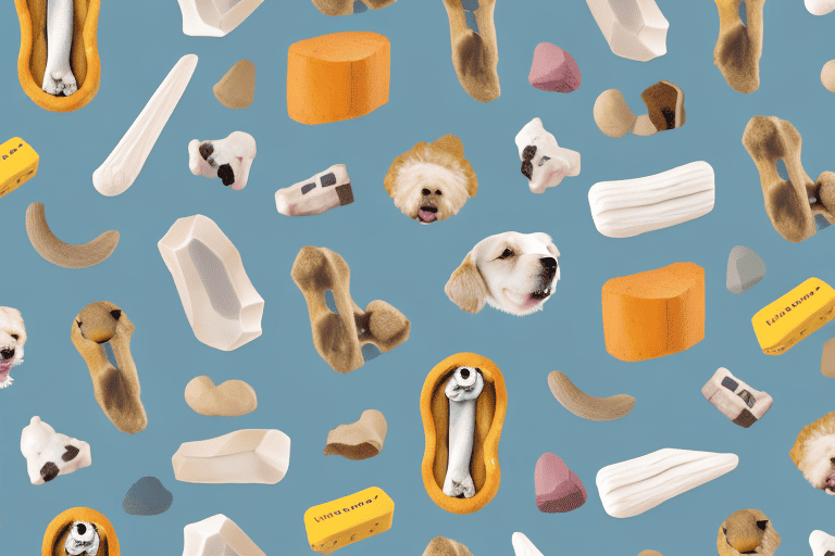 A variety of marrow bones in different shapes and sizes on a pet store shelf