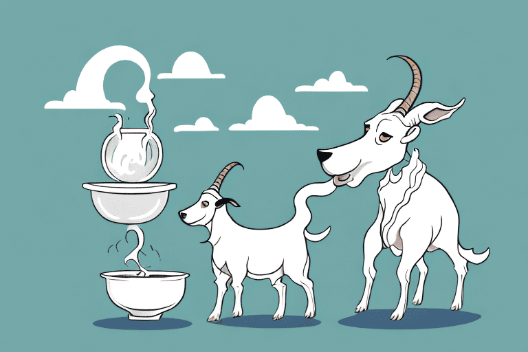 A dog happily lapping up goat's milk from a bowl