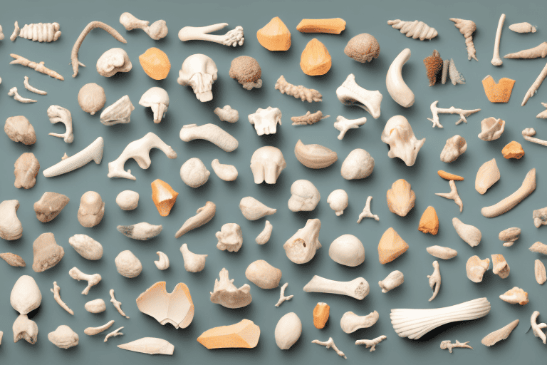 A variety of raw bones in different shapes and sizes