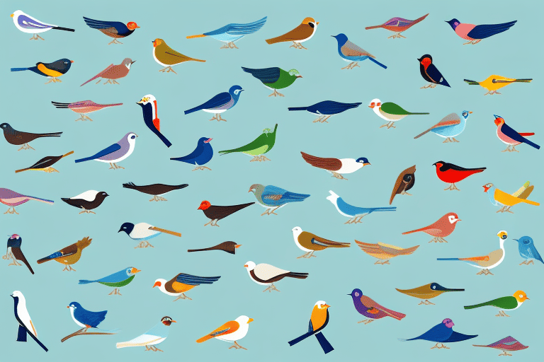 A variety of birds in different sizes and colors