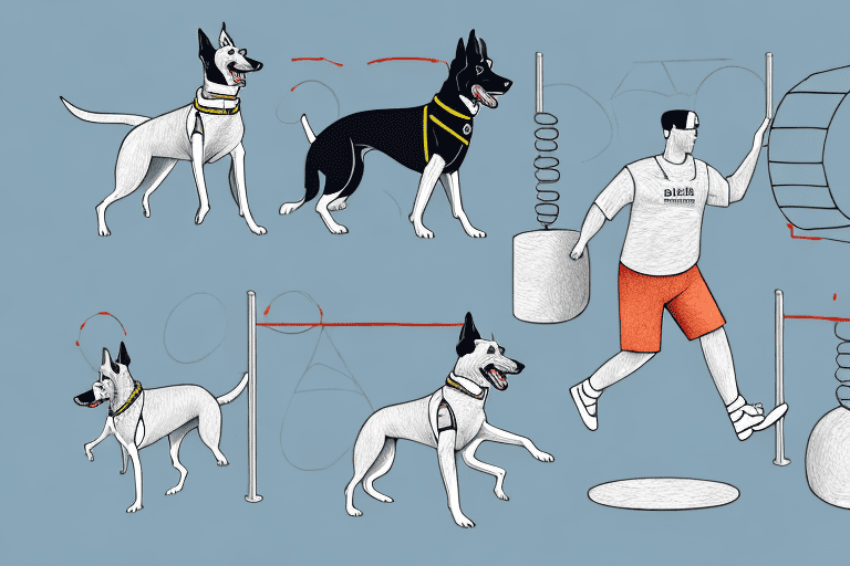 A k9 dog going through various training exercises