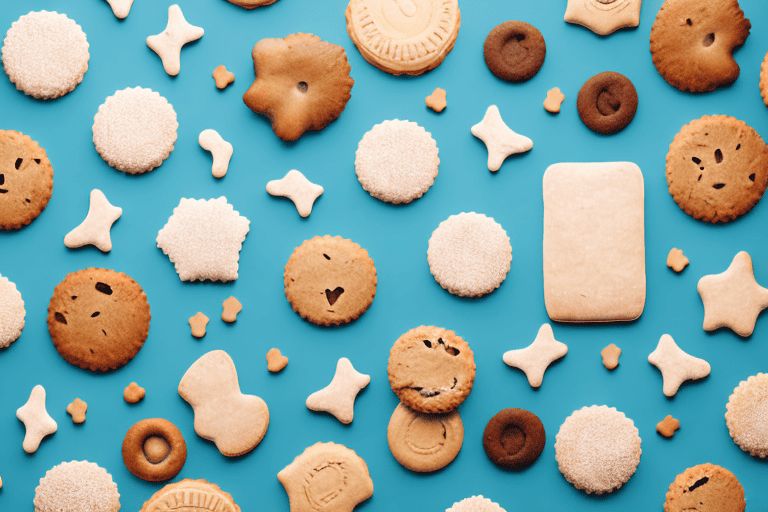 Various types of homemade dog treats such as biscuits