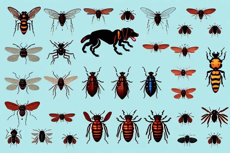 Various types of insects commonly found on dogs