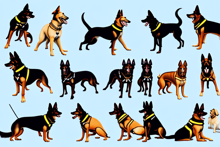 Different breeds of k9 dogs