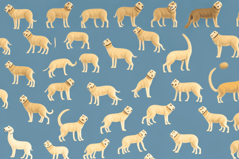 Several different types of kangal dogs in various poses