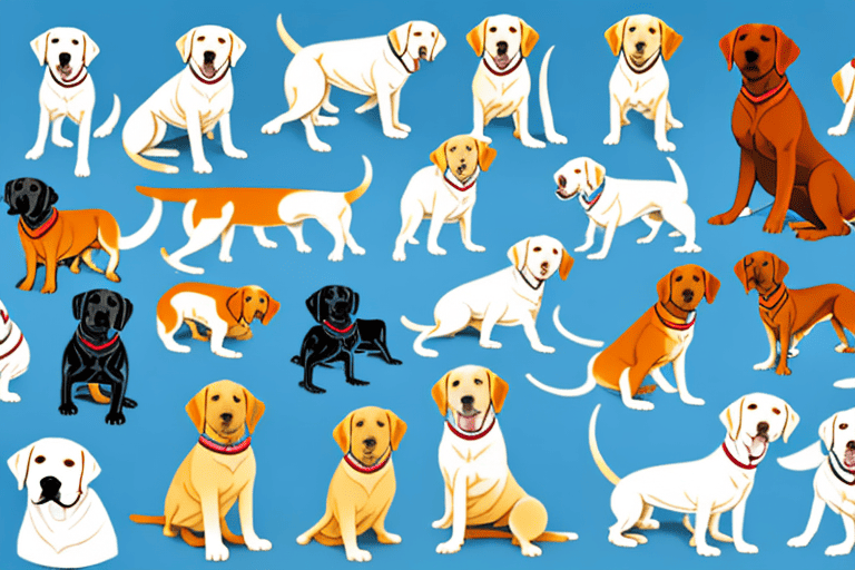 Various types of labrador dogs