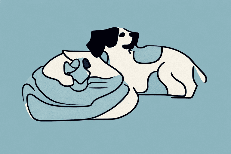 A dog curled up peacefully behind a silhouette of a seated figure