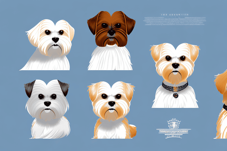 Several distinct types of maltese dogs