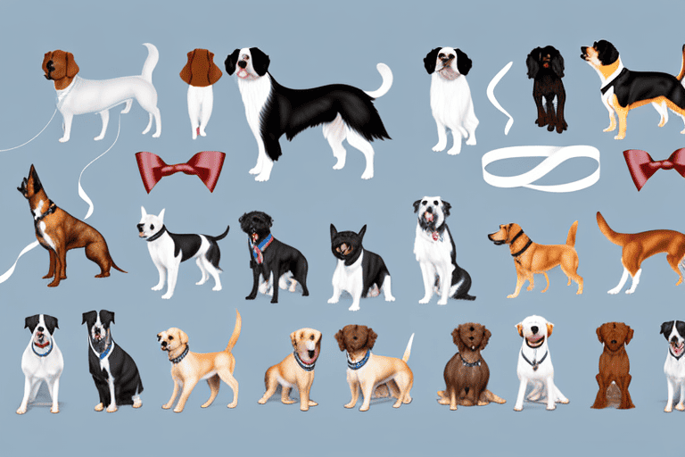 Several different breeds of dogs