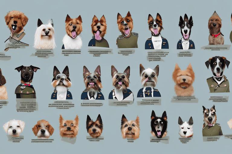 Several different breeds of dogs