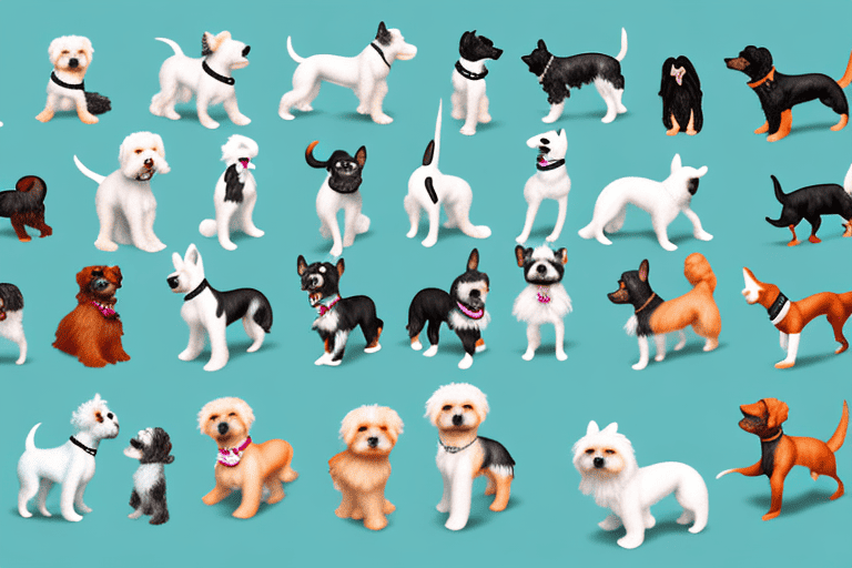 Several different types of miniature dogs