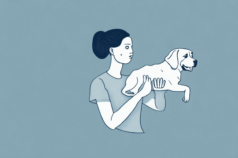 A dog gently wrapping its paws around a human's arm