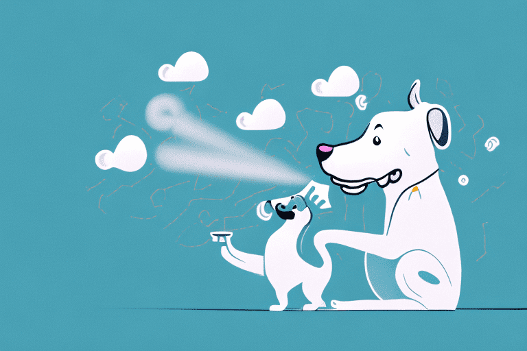 A dog playfully blowing air out of its nose