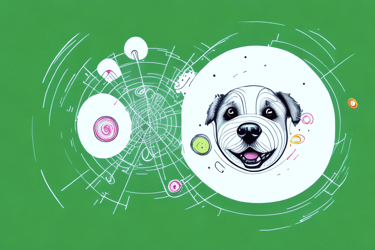 A playful dog spinning in circles on its bottom