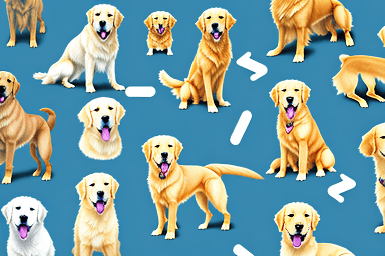 Several different types of retriever dogs