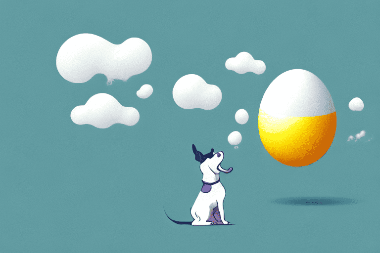 A curious-looking dog with a whimsical