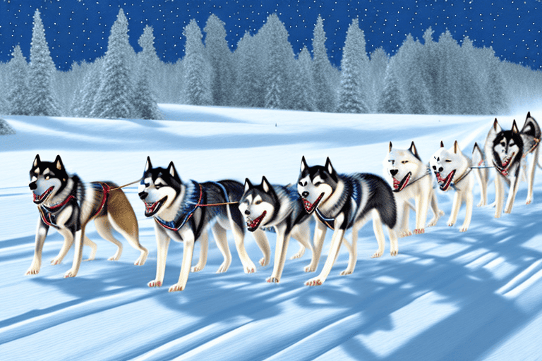 Several different types of sled dogs