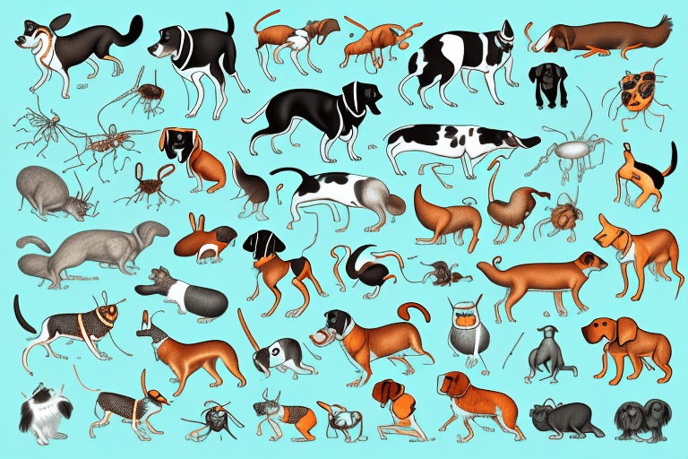 Various types of ticks at a magnified view