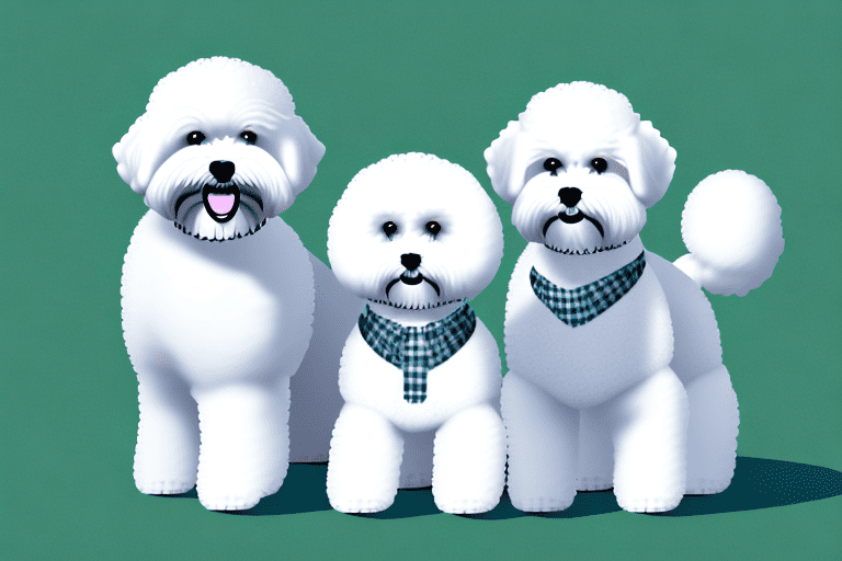 Several different types of white dogs