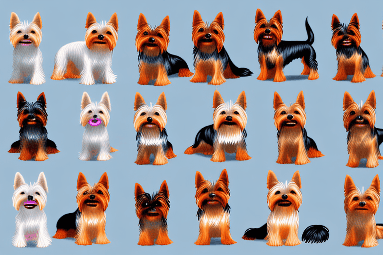 Several different types of yorkie dogs