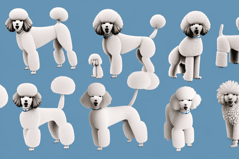 Several distinct types of poodle breeds