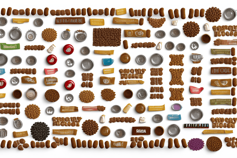 Various types of dog food (kibble