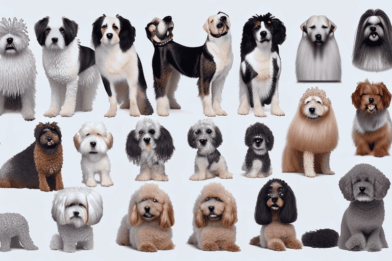 Several different breeds of dogs side by side