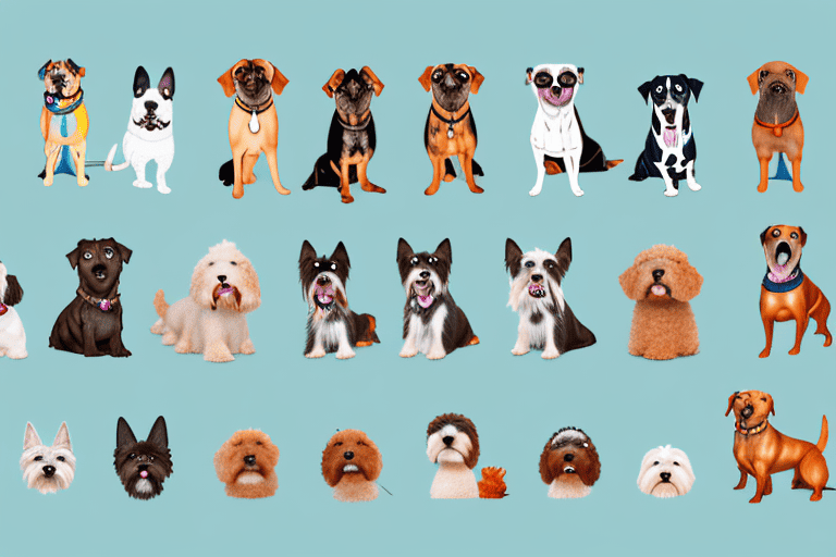 A variety of different dog breeds