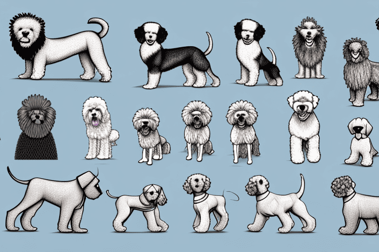 Several different breeds of dogs