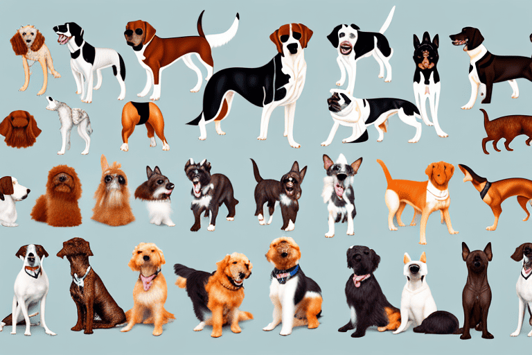 Several different types of dogs