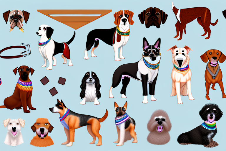 Various breeds of dogs