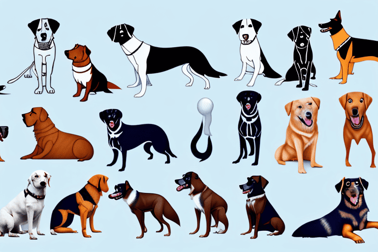 Various recognizable dog breeds