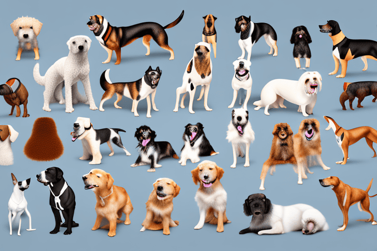 Several different types of dogs