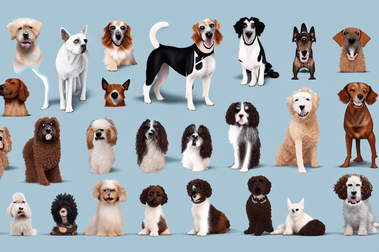 Several different dog breeds showcasing a variety of skin types